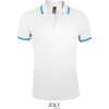 SOL's Collection Polokošile Pasadena Men, piqué, krátký rukáv, pánská COT25057775802-white/aqua M Bílá/aqua modrá