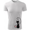 Zamilovaná mačka spredu - Pánske tričko Fantasy športové - XL ( Biela )