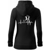 EKG volejbalistky - Mikina dámska trendy zipper s kapucňou - XS ( Čierna )