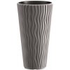 PROSPERPLAST Kvetináč SANDY SLIM + vklad sivý kameň 29,7 cm