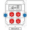 Rozvodnica 11M 2x16A+2x32A/400V/5P+2x250V FA+FI 9M istená IP54 - ROS 11/FI-31 (SEZ DK)