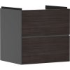 HANSGROHE Xevolos E závesná skrinka pod umývadlo, 2 zásuvky PushOpen, 580 x 475 x 555 mm, bridlicová matná sivá/tmavý dub, 54177730