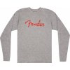 Fender Spaghetti Logo L/S T-Shirt, Heather Gray, S