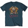 Queen tričko Classic Crest Modrá M