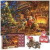 Adventný kalendár puzzle Vianoce Mikuláš pri krbe 1008 dielikov