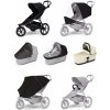 Športový kočík Thule Urban Glide 3 Black + Korbička Bassinet Soft beige SET 7v1
