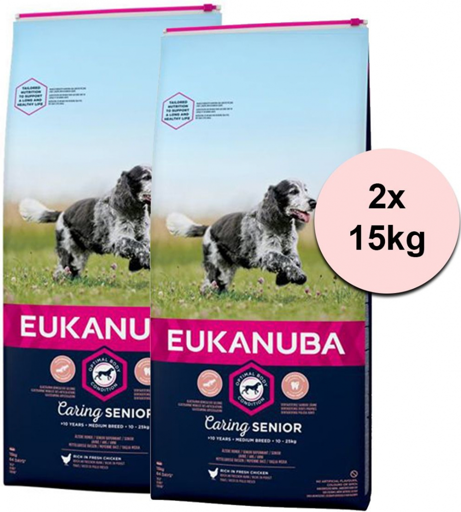 Eukanuba Caring Senior Medium Breed 2 x 15 kg