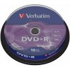 Verbatim 43498 DVD+R Matt Silver, 10-pack Spindle, 4.7GB, 16x, 12cm, bez možnosti potlače