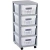 CURVER Infinity skrinka s bodkami 4x 11 l, biela