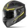 TXR Výklopná prilba na motorku Rival čierno-šedo-fluo žltá M (Príprava pre Pinlock®; príprava pre komunikátorov; polykarbonátová škrupina; mikrometrická pracka; slnečná clona; prateľný interiér; Kompa