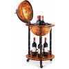 KOMFOTTEU Globus Barový vozík, mini bar na kolieskach, stojan na víno s klasickým dizajnom, koktailová barová skrinka na víno, nápoje (hnedá)