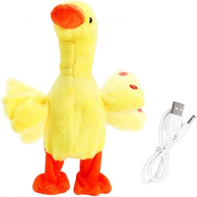 Plush Interaktívna plyšová hračka Kačka spievajúca chodiaca USB 35 cm