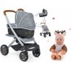 Smoby Set hlboký a športový DeLuxe Pastel Maxi Cosi&Quinny Grey 3v1 a bábika v kostýme Srnček Animal Doll MiniKiss 27 cm so zvukom