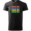Sablio Tričko s potlačou ROBLOX farebný text - čierne 5XL