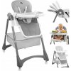 TULANO Nastaviteľná skladacia stolička na kŕmenie MORSEL 30 Grey