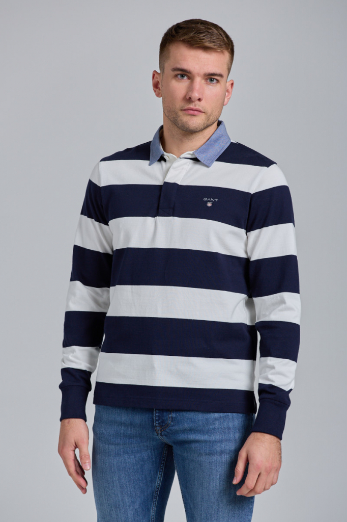 Gant polokošel\'a Original Barstripe Heavy Rugger biele