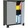 Plastová skříňka 68 x 39 x 92 cm ratanový design Šedá 337898