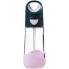 b.box Fľaša na pitie so slamkou 450 ml - indigová/ružová