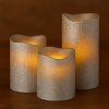 3-dielna sada LED sviečok BestBerg / 10/15/20 cm / strieborná