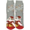 SantaGift Detské vianočné bavlnené ponožky sivé