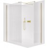 CERANO - Sprchová zástena Walk-in Onyx TL/P - 8 mm - hranatá vzpera - zlatá kartáčovaná, ryhované sklo - 160x130x200 cm