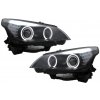 KITT EU LED Angel Eyes Headlights suitable for BMW 5 Series E60 E61 (2003-2007) Black LCI Design