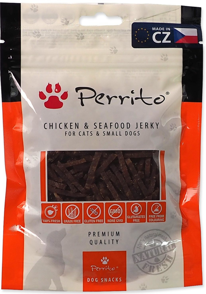 Perrito Chicken & Seafood jerky pre mačky 100 g