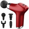 FIT Life CY-010 Masážna pištoľ so 4 nástavcami, nabíjateľná, červená