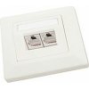 Zásuvka Solarix CAT5E STP 2 x RJ45 pod omítku bílá