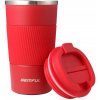 Termohrnček GEMFUL, nerezová oceľ, červený, 510 ml, dvojité steny