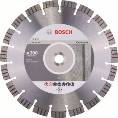 Bosch Diamantový deliaci kotúč Best for Concrete 300 x 22,23 x 2,8 x 15 mm 2608602656