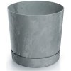 PROSPERPLAST Kvetináč TUBO P BETON EFFECT 17,8cm sivý