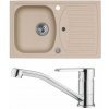 Alveus SET A502 Beige 55 / Chróm SETA502 - Drez Granitový Record 30 - 780x480mm, vanička 360x400x160mm, Beige 55 + bateria Ruta, Chróm
