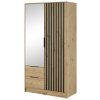 ArtPS Šatníková skriňa KELLY 2D so zrkadlom | dub artisan