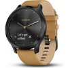 Garmin VivoMove HR Premium - čierná / hnědá, 010-01850-00