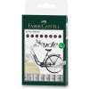 Faber-Castell 166008 Ecco Pigment súprava 8 ks čierne rôzne hroty