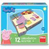 Dino Dřevěné licenční kostky Peppa Pig, 12 kostek