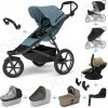 Set 10v1 Thule Urban Glide 3 Mid blue s magnetickou sponou + madlo + vanička Tinted Taupe + pláštenky a moskytiéry Thule + Autosedačka Thule Maple Faded Kaki s ISOFIX základňou Thule Alfi a adaptérmi