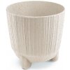 kvetináč 14,5cm RYFO N ECO WOOD DRF150NW-S449W biely plastový PROSPERPLAST