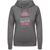 AWDis Hoodie Mikina - Pozitívna myseľ, život - Uhlíková - M - Dámske