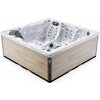 Lovia vířivá vaňa pre 5 osob 220x220x88 cm - L501 Opláštění: Light Wood, Barva akrylátu: White Marble