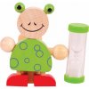 Bigjigs Toys Stojan na zubné kefky s presýpacími hodinami 1ks Žaba