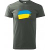 Ukrajina vlajka - Klasické pánske tričko vyššej gramáže - M ( Tm. bridlica (šedozelená) )