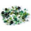 Sklenené korálky ramš brúsené ohňovky - zelená (500 g)