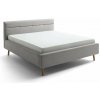 Sivá čalúnená dvojlôžková posteľ s úložným priestorom s roštom 160x200 cm Lotte – Meise Möbel