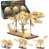 Stavebnica CaDA Dinosaur Fossils – Triceratops, Stegosaurus a Velociraptor s možnosťou prestavby na TYRANNOSAURUSA REXA, svietiace kostry, 825 dielikov
