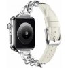 eses Kožený remienok s retiazkou pre Apple Watch - Bílý, 38mm, 40mm, 41mm