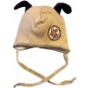 Zimná čiapka s uškami béžová, obv. hlavy 38-40 cm