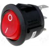 Vypínač kulatý 20A/12V červený