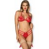 Obsessive Giftella Set S/M - červený dvojdielny komplet spodnej bielizne